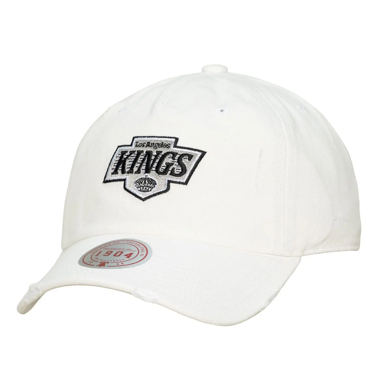 Los Angeles Kings White 1904 Adjustable Dad Hat NHL Throwback Cap Fan Gear Mitchell & Ness