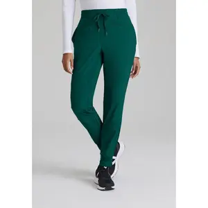 Barco One Women's Boost 3-Pocket Mid-Rise Jogger Scrub Pant Tall Medium Hunter Green.