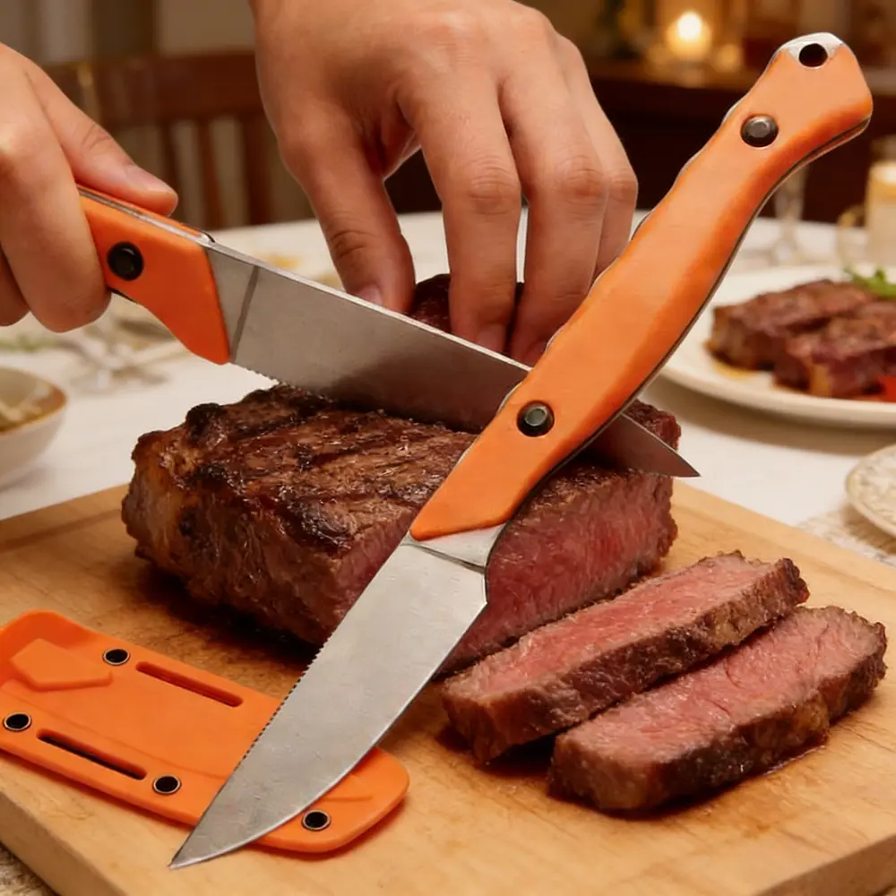 Portable Fixed Blade Knives Steak knife Outdoor Camping Fishing EDC Tools Great Gift Meat Cutlery Animal Clean Tool