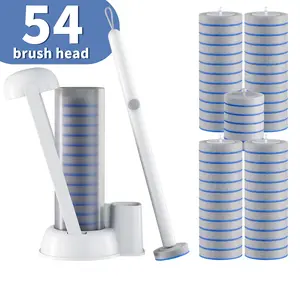 Disposable Toilet Brush Set Brush with Freestanding Holder, 360° Scrubbing for Deep Toilet Clean,Toilet Cleaner, Toilet Brush (Including 54 Replacement Brush Heads),Toilet Cleaner,Bathroom Cleaner,Cleaning Brush Lightweight