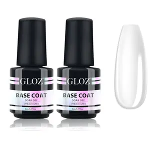 GLOZ Beauty Pure Gel Base Coat 8ML 2PCS | Long-Lasting UV LED Gel Nail Polish, Strong Adhesion, Chip-Free & Smooth Manicure Base Gel
