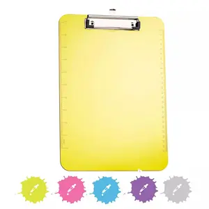 Enday Plastic Clipboard Standard Size Translucent Low Profile Clip Board Hangable 12.7 x 9 Holds 100 Sheets Available in Blue Purple Pink Red Green   Grey   1 Pc