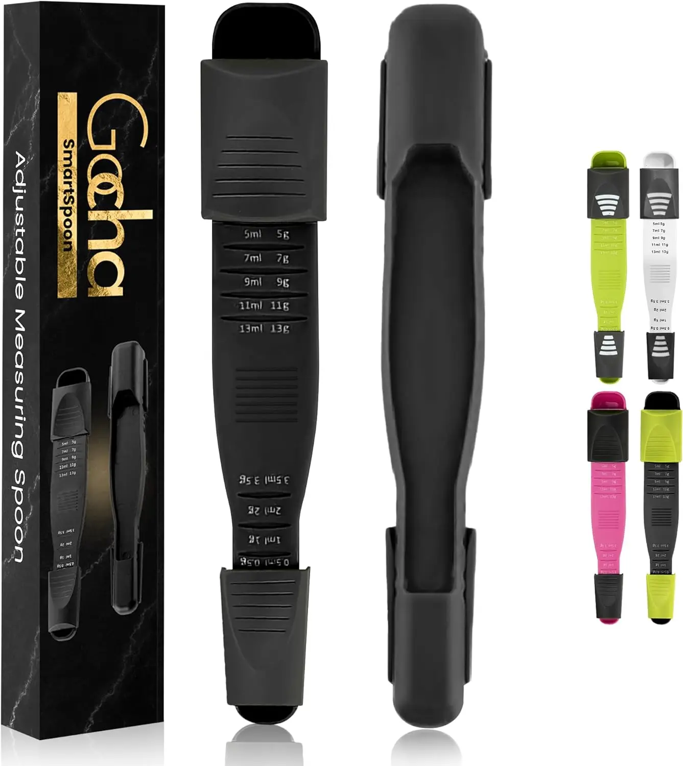 Adjustable Measuring Spoon | Double-End Teaspoon Scoop with Multi-Scale Levels (0.5ml to 13ml) | Ideal for Tea, Coffee, Spices & Liquids | Perfect Kitchen Tool for Accurate Measurements
