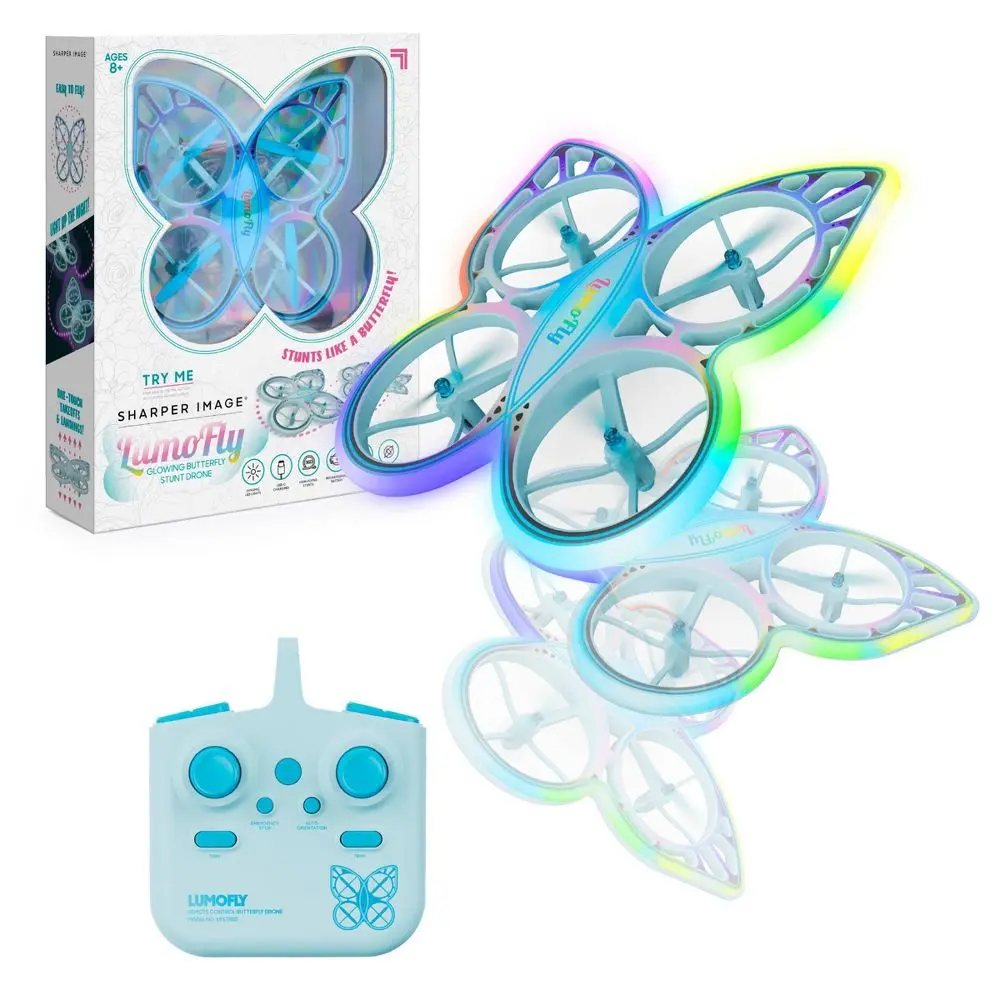 Sharper Image Lumo Fly Remote Control Drone, Purple/Pink, 1.42 inches (h), 500 mAh, Rechargeable Miniature Remote Control Drone