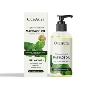 OceAura Plant Body Essential Oil (Peppermint Oil), Hydrating And Moisturizing Body Moisturizing Massage Essential Oil For Long-Lasting Moisturizing Moisture Daily