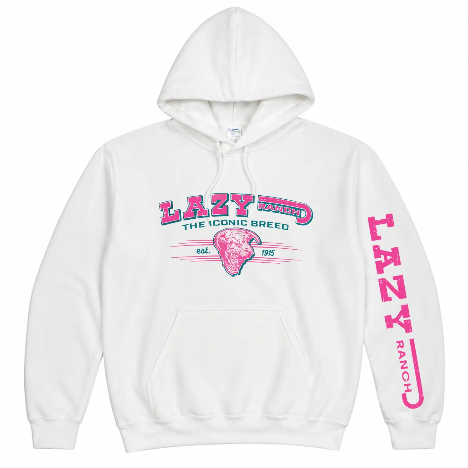 Pink Western Lazy J Ranch Hoodie Vintage Cowgirl Graphic Sweatshirt for Women Men, Country Lifestyle Pullover, Rodeo Ranch Wear, Casual Outdoor Western Streetwear