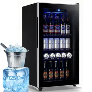 TACOOL 125 Can Beverage Refrigerator and 3.6 Cu.ft Cooler Mini Fridge with Glass Door for Home, Office