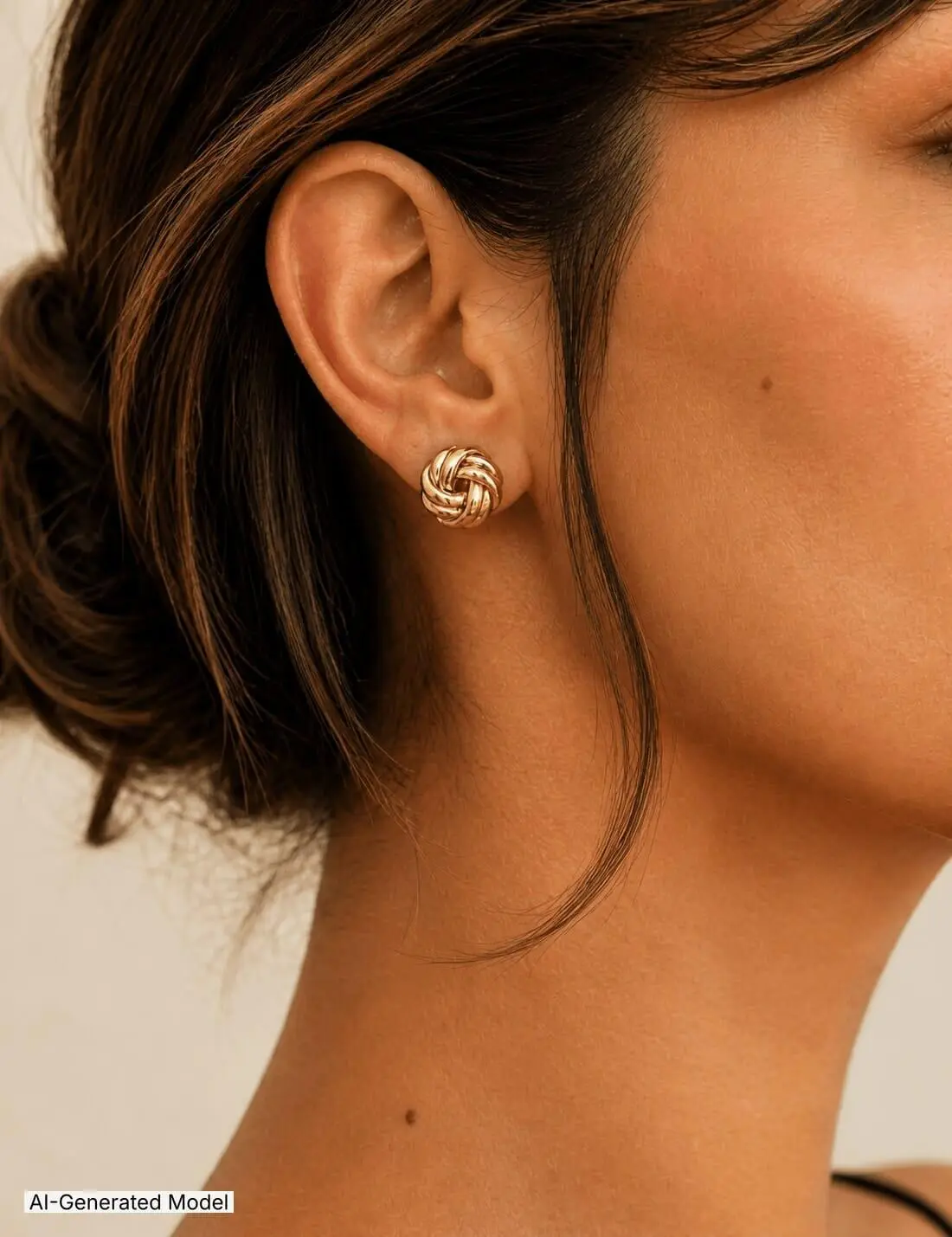 Gold Knot Stud Earrings