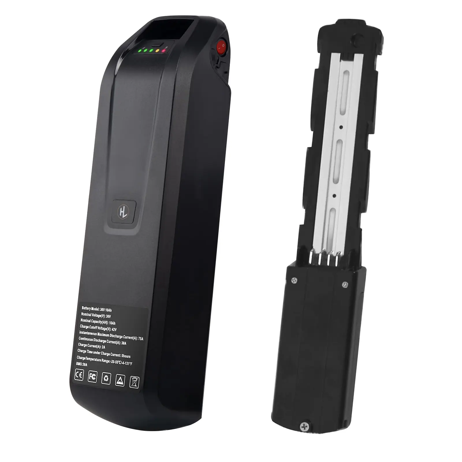 36V 10.4Ah Ebike Battery,4pin  750W Output, 30A BMS, 7H Charge, 1500+ Cycles, Series/Parallel Support, Compatible with Electric Bicycle, Tricycles, Road Bikes, Folding Electric Bike Black