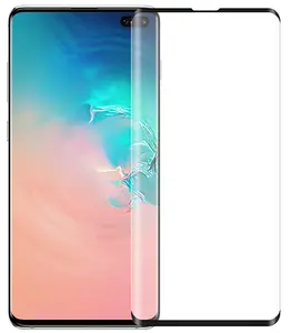Full Size 3D Curved Hard Tempered Glass Screen Guard Protector Crack Saver for Samsung Galaxy S10 5G Phone (SM-G977) - Ultrasonic Fingerprint Compatible