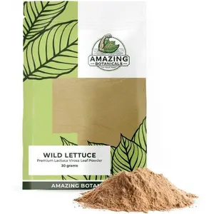 Amazing Botanicals Wild Lettuce Natural Leaf Powder - Pure Herb Healthcare Relaxation Aid, Potent Herbs Supplement, 30g Resealable Pack