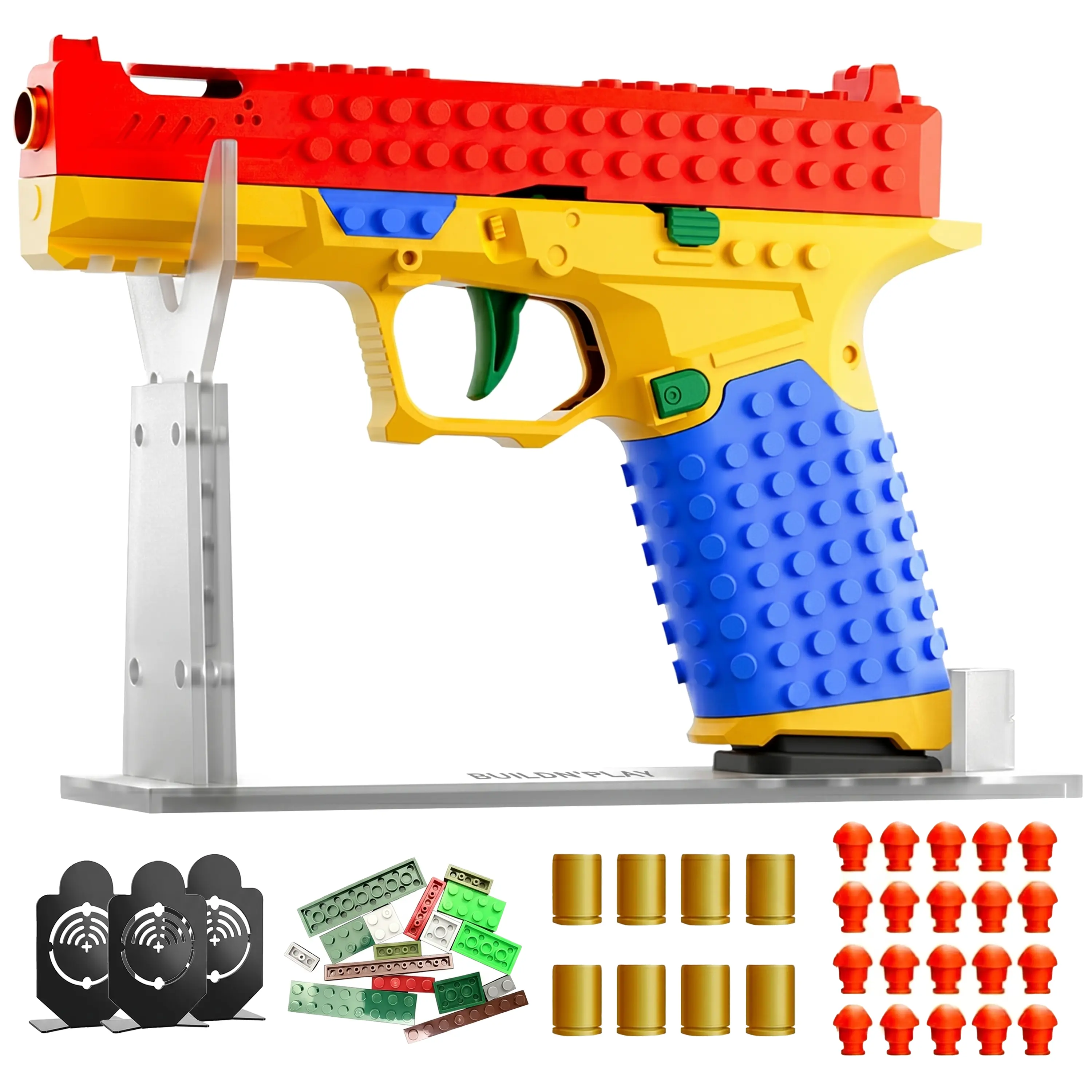 Buildrix SIG17 Assembled Construction Blasters - Unisex Soft Bullet Automatic Toy Gun, Collectibles for Sports Outdoor Games, Festival Gifts (Jumpstart Sale)