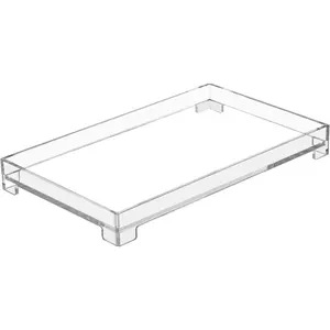 Bathroom Acrylic Rectangle Decorative Catchall Organizer Storage Tray (Medium-Clear)