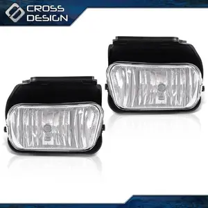 CROSSDESIGN Fog Lights Fit For 2003-2006 Chevy Silverado 2002-2006 Chevy Avalanche 1500/2500,12V 42W Bulbs,Clear Lens