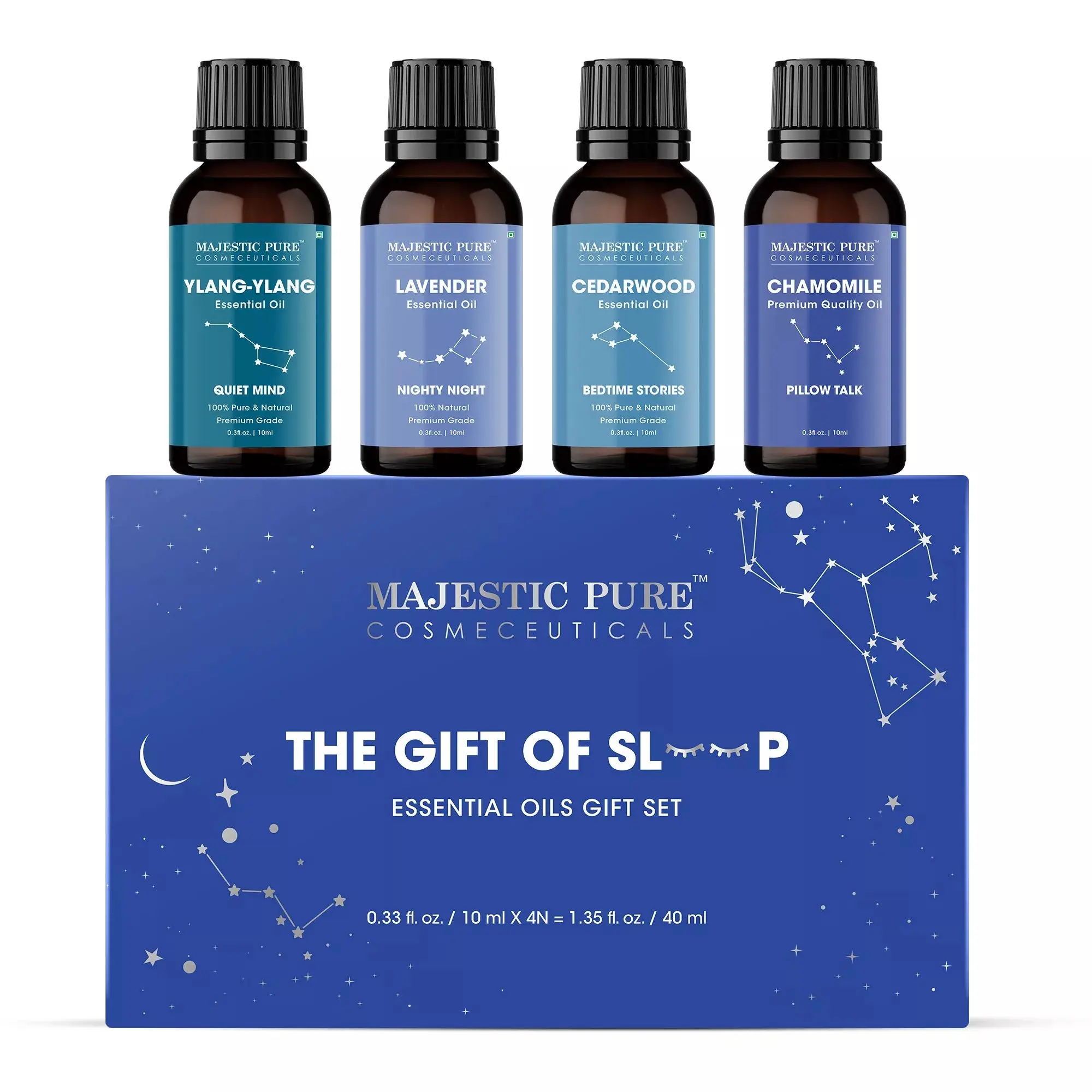 Unisex Aromatherapy Essential Oil Gift Set with Lavender & Chamomile - Sleep Aid, Stress Relief, Calming Scents for At-Home Relaxation