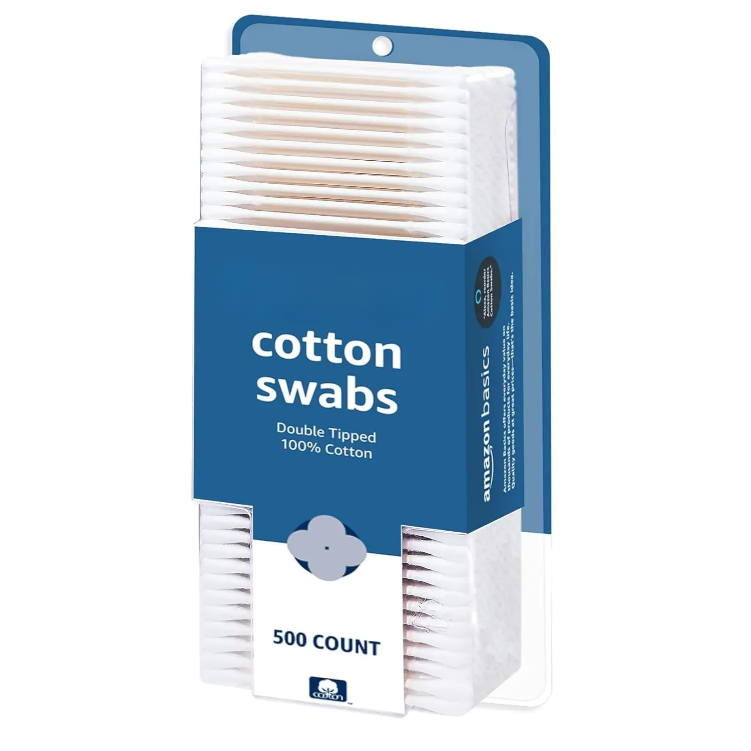 Double Tipped Cotton Swabs for Personal Hygiene and Baby Care, 100% Cotton Applicators, Soft and Gentle Baby Safe Cotton Swabs for Makeup, Beauty, First Aid, Ear Cleaning and Household Use, 500 Count