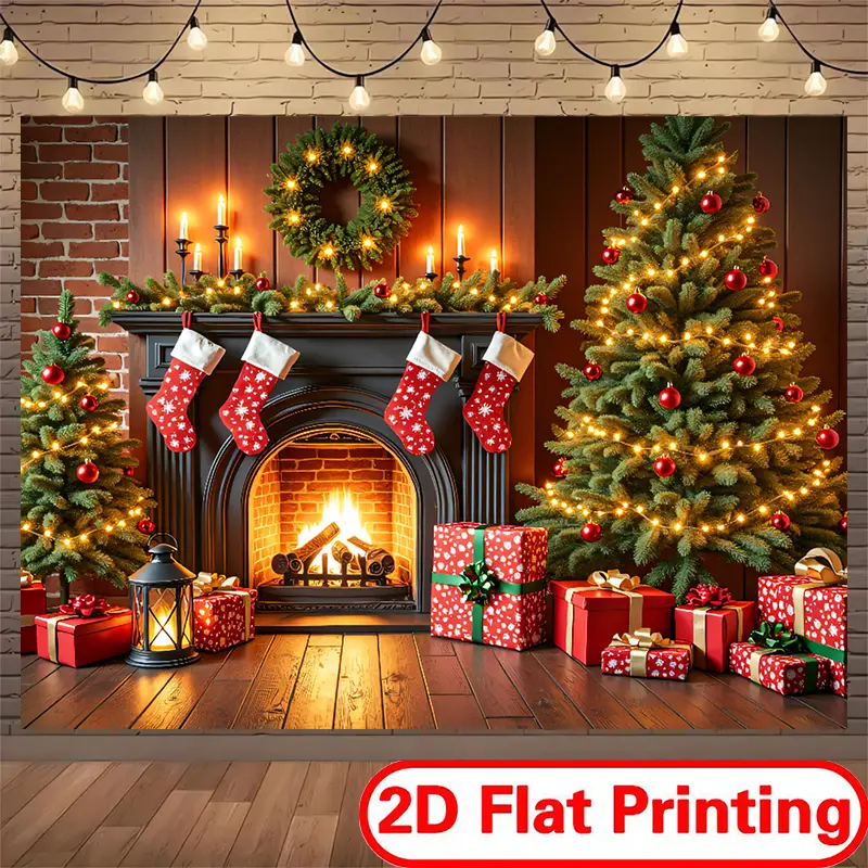 Colorful Festive Backdrop Tapestry - 100% Polyester, 2D Novelty Print, Fade-Proof, DIY-Friendly, Decorative Room Holiday Decor
