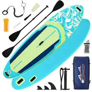 Inflatable Stand Up Paddle Board 10'5", Wide Non-Slip Deck with Premium Accessories, Paddle, Pump, Leash, Backpack, Stable SUP for Youth & Adults Training White