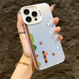 Hot game Super M-Marios Bros fun cartoon game screen Phone Case Suitable for iPhone 17 16e 16 15 14 13 12 11 Mini Pro Max Air X XR XSMAX 8 7 Plus Anti Fall Matte Back Cover,  Gaming Accessory, Playful Print, Fun Design, Uv Printed Design, Smooth Texture,