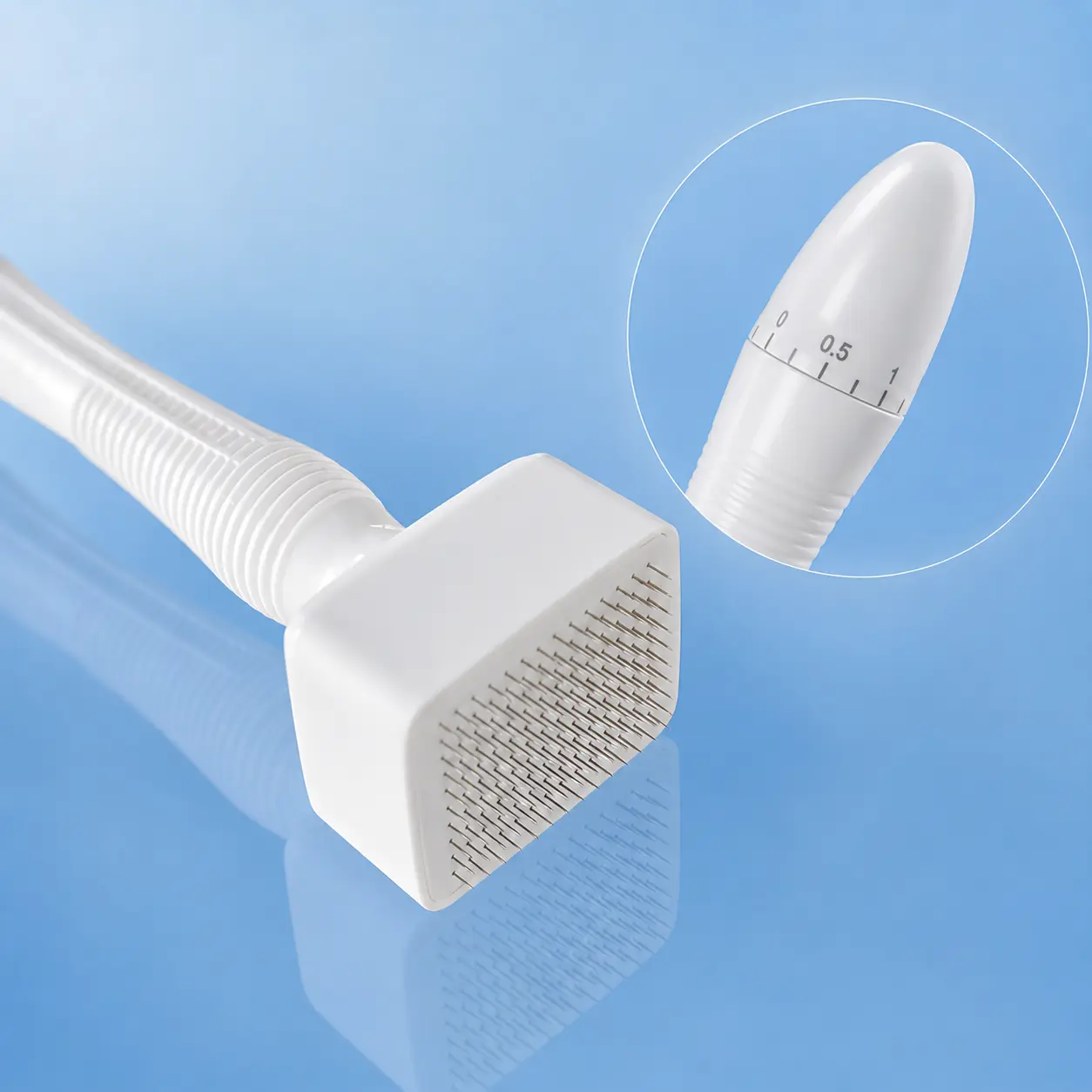 Titanium Daily Skin Care Stamp - 140 Contact Point Skincare Tool, 0.25mm, Adjustable for Face & Scalp, Gift for Women & Men
