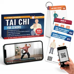 POCAZONE Chair Tai Chi for Seniors Over 60 — Safe & Easy 10-Minute Seated Flows with 46+ Illustrated Exercise Cards, Video Tutorials & 28-Day Plan to Stay Active and Feel Confident - Chair & Standing Exercises