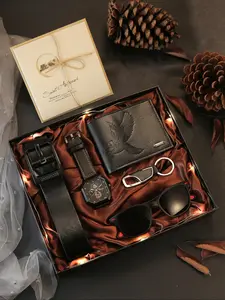 Men's Watch Box Set, Square Dial Fashion Wristwatch, Mechanical Movement, Leather Strap, Quartz Watch Set, Perfect Gift for Father's Day, Valentine's Day, Christmas