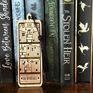 Bookshelf Wood Bookmark