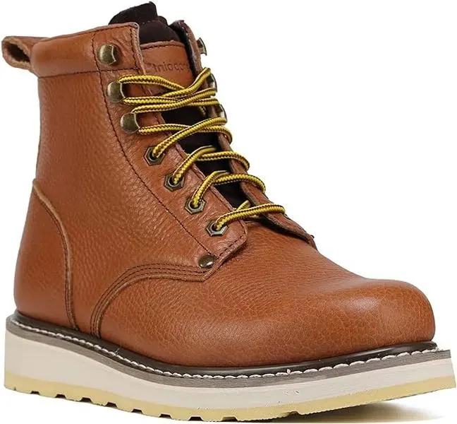 HANDPOINT 84984 Men's 6" Soft Toe Work Boots, Full Grain Leather, Slip Resistant, Breathable, Durable Boots for Construction, Warehouse & Industrial Work, BrownHANDPOINT 84984 Men's 6" Soft Toe Work Boots, Full Grain Leather, Slip Resistant, Breathable,