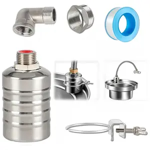 1/2" to 3/4'' 304 Stainless Steel Automatic Water Level Control Float Valve - No Electricity Needed, Automatic Watershut off valve for Water Tanks, Pools & Livestock