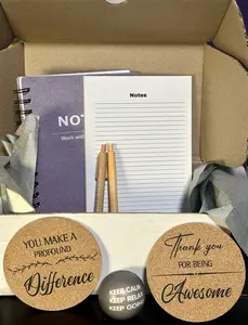 Men’s Reset Care Box Productivity Gift Set, Motivational Gifts with Handmade Meeting Notebook, Notepads, Motivational Coasters, Stress Balls & Pens, Focus Aid Tools for Work Encouragement