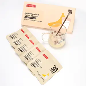 Multivitamin and protein nutritional shake, portable bagged, low-calorie, high-satiety, healthy meal replacement, banana milk flavor.