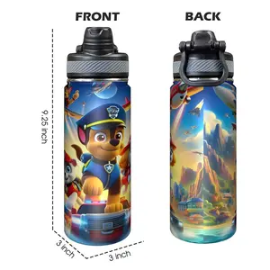Paw Patrol 18oz Stainless Steel Tumbler Double-Wall Vacuum Insulated Water Bottle with Lid Vibrant Cartoon Design 9.25 Inch x 3 Inch Perfect for Outdoor Adventures & Everyday Use