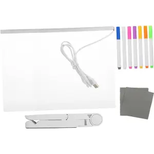 LED Lighted Clear Dry Erase Board: Rewritable Message Board for Desk – Write, Erase, and Glow for Work To-Dos, Family Chats, or Fun Bedroom Decor (Super Easy to Use!)