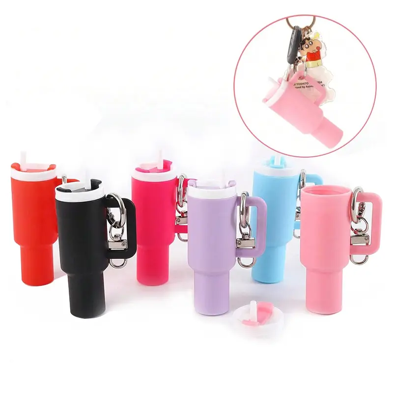 50-Pack Portable Reusable Mini Tumbler Water Bottles - US-Stocked PVC Cup, Washable Drinkware with Lip Balm Storage, Keychain for UV DTF Wraps Customization