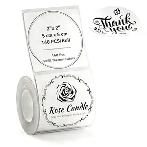 140 Waterproof Label Sheets for B1 B21 B3s Printers, 50 X 50 Mm Round Labels for Gifts, Barcodes, Canning & Organization