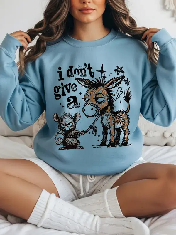 [Made In USA] I Don't Give a Rats Ass Sweatshirt / Hoodie, Funny Rude Humor Pullover with Bold Full, Casual Daily Streetwear Essential, Perfect for Gag Gifts and Laid-Back Outfits, Holiday Sweatshirt