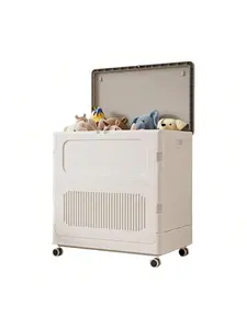【Christmas Gift】Beige - Toy Box For Living Room Area,130 QT Extra Large Toy Chest Storage Organizer,Collapsible Sturdy Toy Storage Bins With Lids And Wheels - Lidded Outdoor Storage Box For Patio Cushions, Tools, Toys Containers Basket