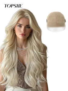 Topshe 13x6 HD Lace Front Wig Long Curly Champagne Color Heat Resistant, Realistic Natural Women's Wig, Comfortable Breathable