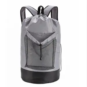 1pc Extra Large Waterproof Laundry Backpack - Comfort-Fit Straps, Handy Mesh Pocket, Secure Drawstring, Ideal for College, Travel, Laundry Room, Dorm Organization & Storage