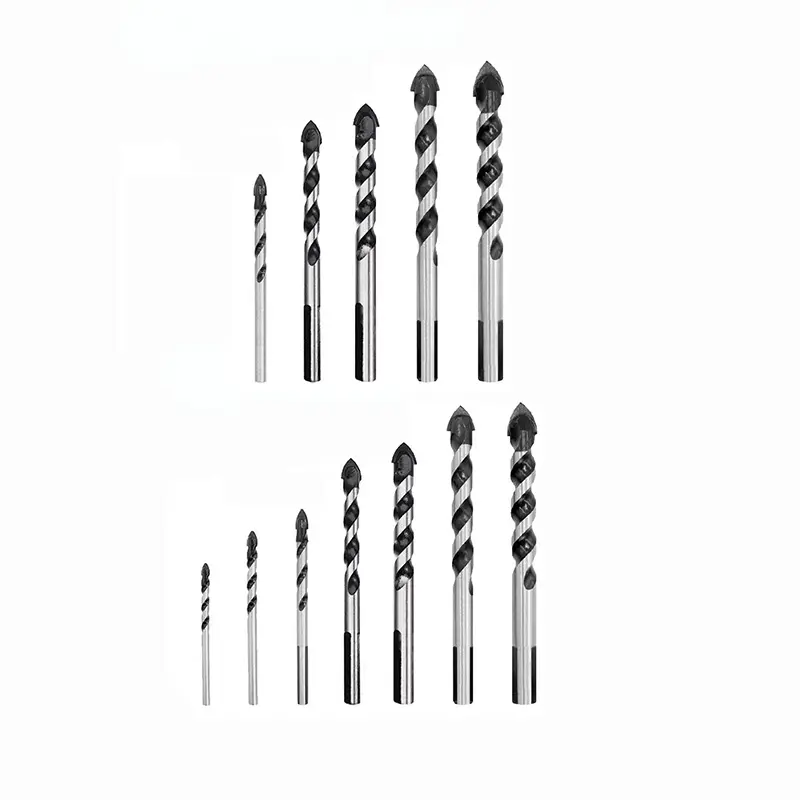 12-Piece Triangle Drill Bit Set, Mixed Alloy Coated, Ideal for Woodworking, DIY Projects, Craftsmen & Carpenters Essential Tool