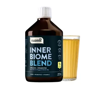 Inner Biome Blend – Prebiotic, Probiotic & Postbiotic Liquid Drink Mix – Microbiome Support – 8 Microbiotic Cultures, 19 Fermented Herbs - Vegan - Organic - 16.9 fl.oz/ 500ml