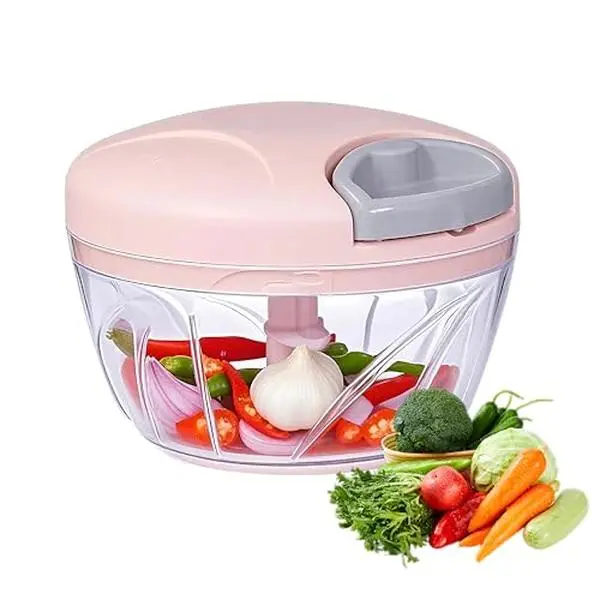 Manual Food Chopper, Multifunctional Kitchen Vegetable Slicer and Dicer with 3 Durable Stainless Steel Blades, Portable Hand Pull Cutter for Onion & Garlic, Kitchen Vegetable Chopper, Multifunctional Durable Chopper