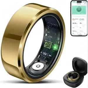 Smart Ring Blood Pressure Heart Rate Sleep Monitoring Smartring IP68 & 5ATM Waterproof Multi-sport Mode Smartring Man Women, Tracker, Wearable