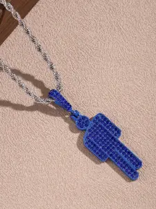 Cartoon Light Luxury Unique Creative Tilted-Head Figure Zircon Pendant - Unisex Hip-Hop Trendy Collarbone Chain Pendant Necklace