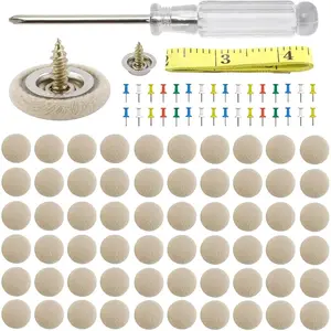 60 PCS Car Roof Headliner Repair Kit, Vehicle Roof Snap Rivets Retainer with Installation Tool, Auto Interior Ceiling Cloth Fixing Repair Button, Suitable for Most Cars (Beige Flannelette)