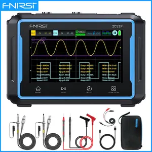 FNIRSI 2C53P 3 In 1 Two Channel Handheld Flatbed Oscilloscope Multimeter DDS Signal Generator 50MHz Bandwidth 19999 Counts 250MS S Sampling Rate Automotive Oscilloscope Multimeter 4.3 Inch Touchscreen