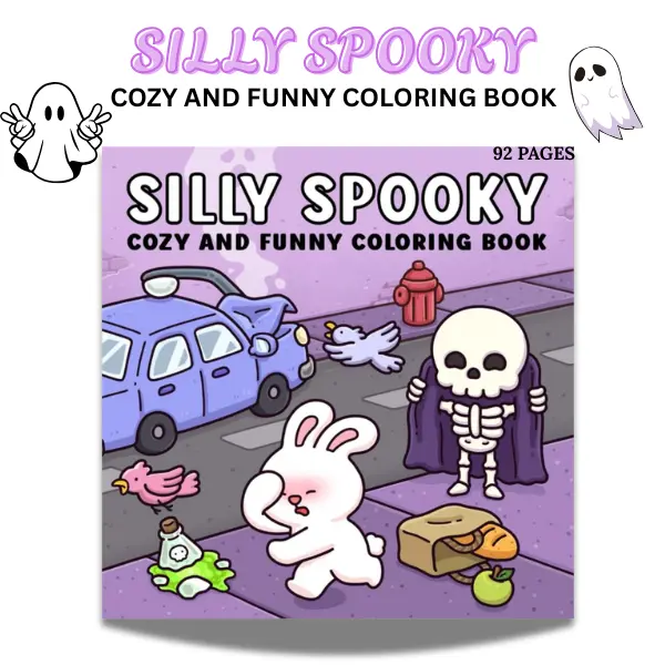 Silly Spooky Halloween Coloring Book for Adults & Teens – Cozy and Funny Designs for Relaxing Halloween Fun | Great Halloween Gift, Paperback