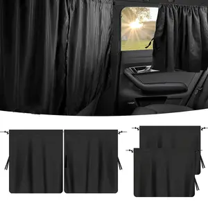 Car Window Shades, Car Privacy Curtains for Windows - 4Pcs Blackout Car Divider Curtain and Side Window Shades, Light Blocking Rear Seat Cover for Camping Sleeping Nap, Universal Fit Sedan SUV Truck