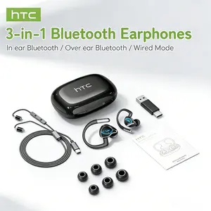 HTC NE81 3-in-1 Live Streaming Earbuds – Real-Time Voice Monitoring, Plug & Play, Zero Delay, Built-in Mic Live Streaming & Recording