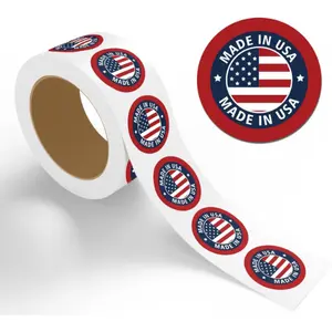 StickerJet Made in USA Stickers, Round Labels Roll of 500, Easy Peel Self-Adhesive, Premium Paper, Packaging & Small Business Labels